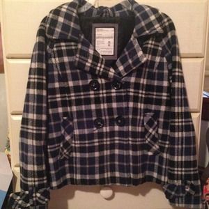 Plaid peacoat