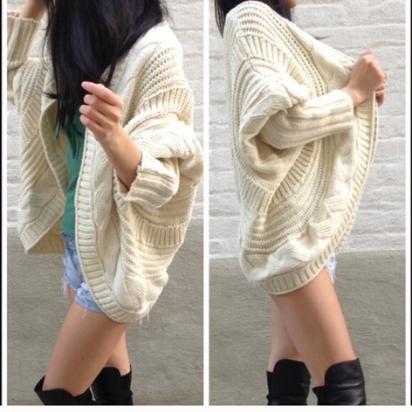 Pink loose batwing cardigan - Picture 4 of 5