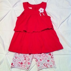 Girls 6 pink 2 piece tank and shorts