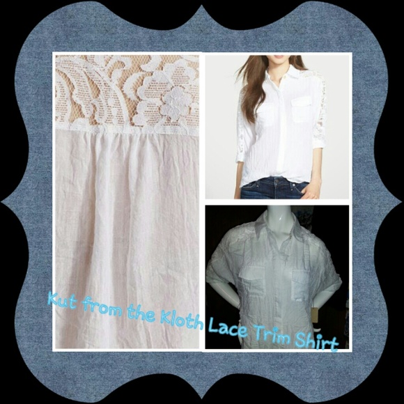 Kut From The Kloth Lace Trim Shirt
