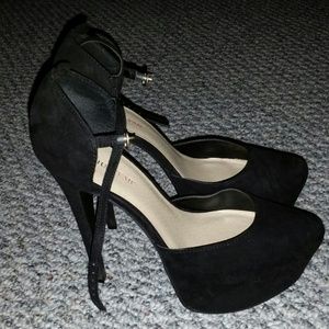 Solid black heels