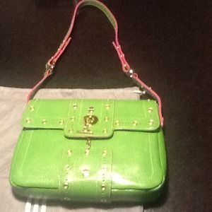 Lime leather Missoni handbag