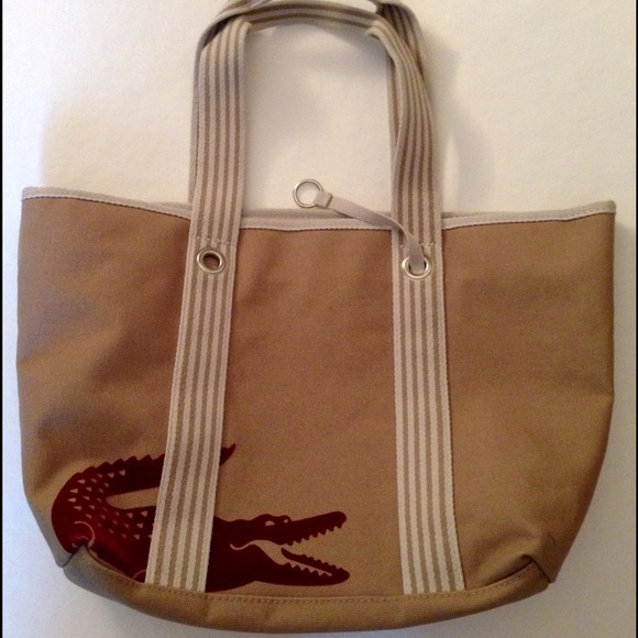 Lacoste camel color tote bag