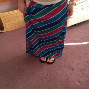 Striped maxi skirt