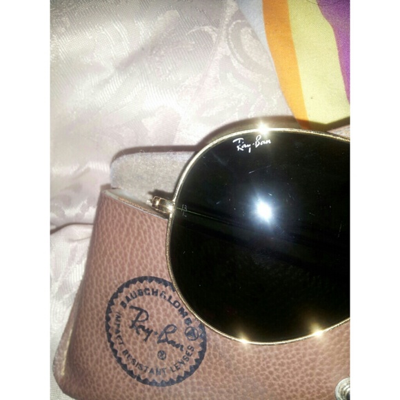 *traded Large Ray-Ban RB3026 Gold Aviator Sunglass - Picture 3 of 4