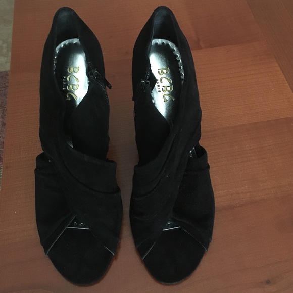 BCBG black suede heels. 8.5.