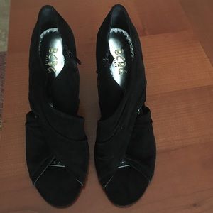 BCBG black suede heels. 8.5.