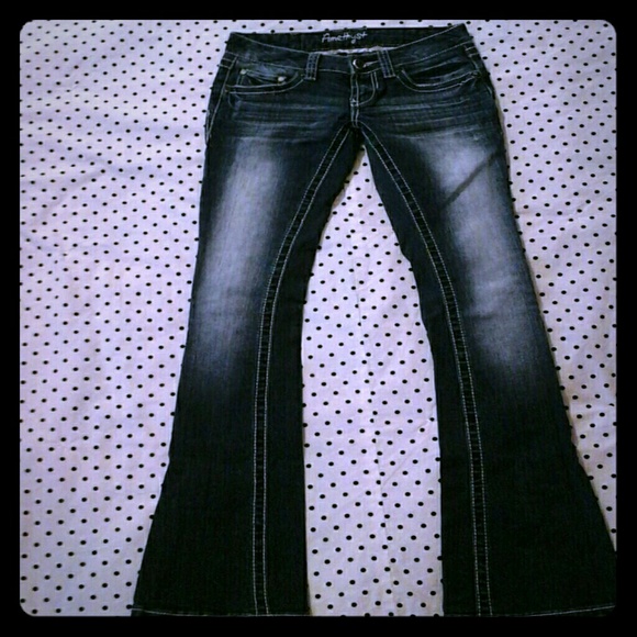 Amethyst boot cut jeans with sequin pockets