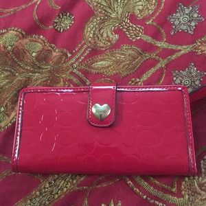 Brand new Red Coach embroyded liquid Gel wallet