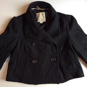 Cropped Wool Pea Coat