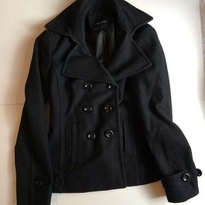 Black Nine West Wool Pea Coat