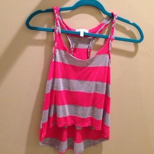Red and gray striped tank top
