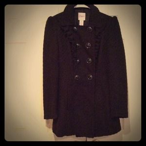 Candies black ruffle coat