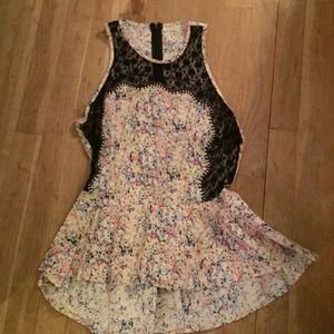 Mustard Seed- Multi-color peplum top