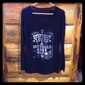 Black cowgirl burnout top