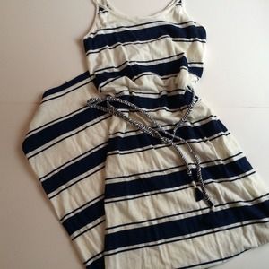 Nautical Striped Maxi Dress with Rope Belt
