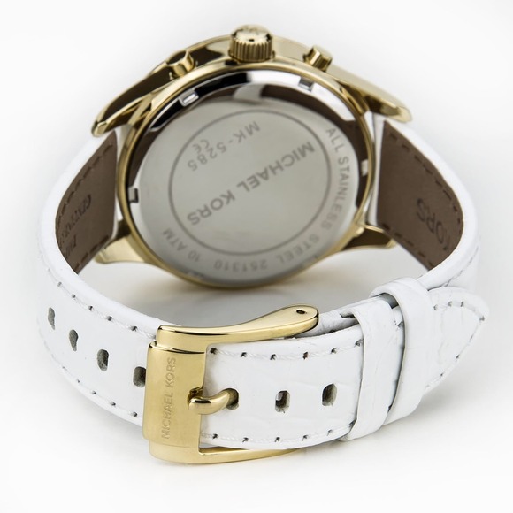 Michael Kors White Leather and Gold Watch - Picture 4 of 4