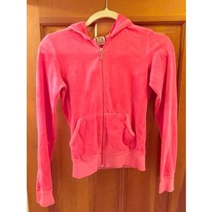 Juicy Couture Hot Pink velour hoodie. Small.