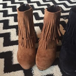 Shoes - Cognac Fringe bootie 8.5 never worn Shoes - Cognac Fringe bootie 8.5 never worn