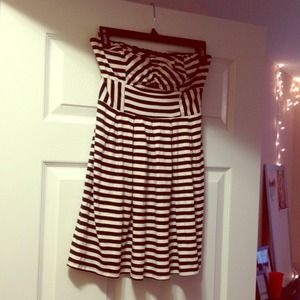 Striped Strapless Dress