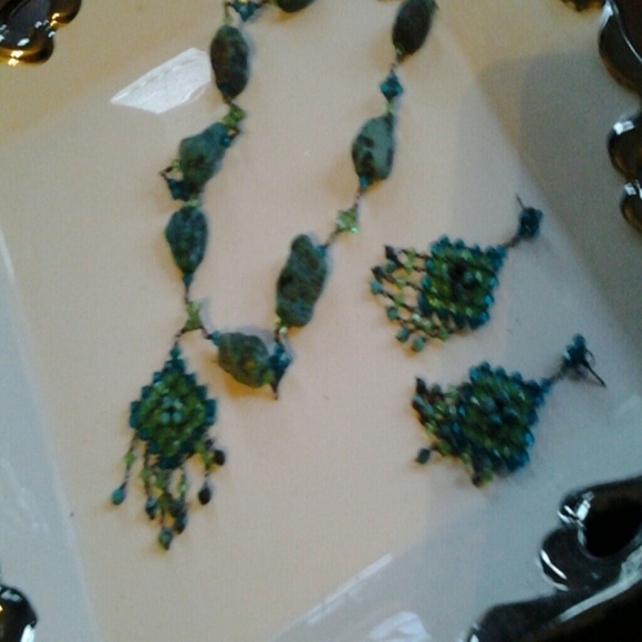 Crystal and Turquoise set by Vitraux - Picture 2 of 2