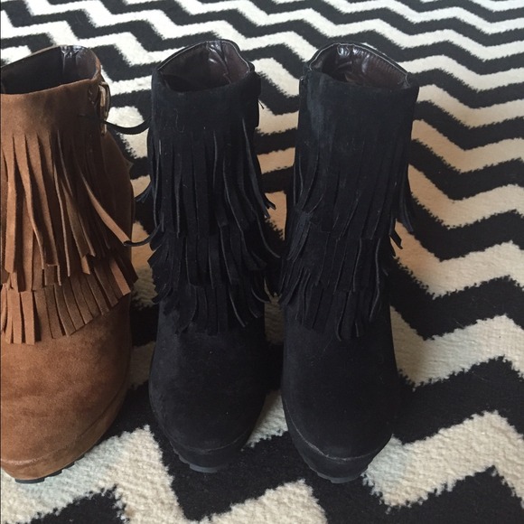 Shoes - Black Brand new never worn fringe bootie 8.5 Shoes - Black Brand new never worn fringe bootie 8.5