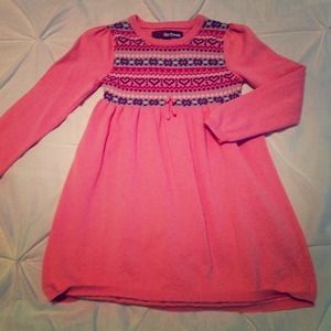 Girls 5 pink sweater dress