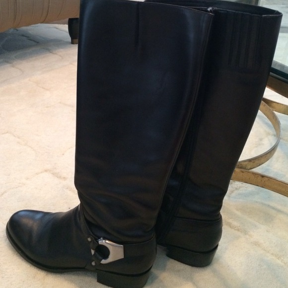 Via Spiga black leather riding boots size 9