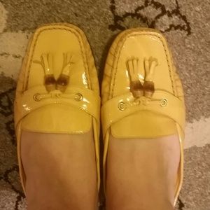 Yellow Talbots slip on loafers