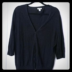 Gently Used Black Cardigan 3/4 Sleeves XXL