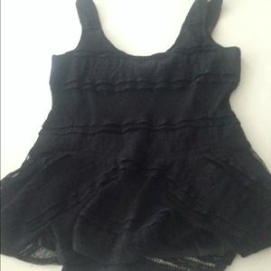 Anthropologie Tops - Anthropologie Webbed Lace Peplum Tank in black. Anthropologie Tops - Anthropologie Webbed Lace Peplum Tank in black.