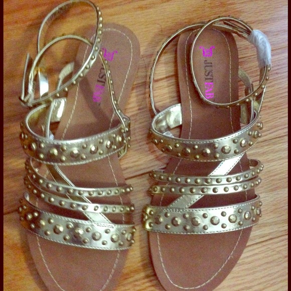 Just Fab Gold Sandals