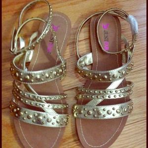 Just Fab Gold Sandals