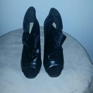 Madden Girl black peep toe booties