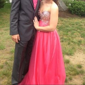 Coral Prom Dress with Corset back by Night Moves