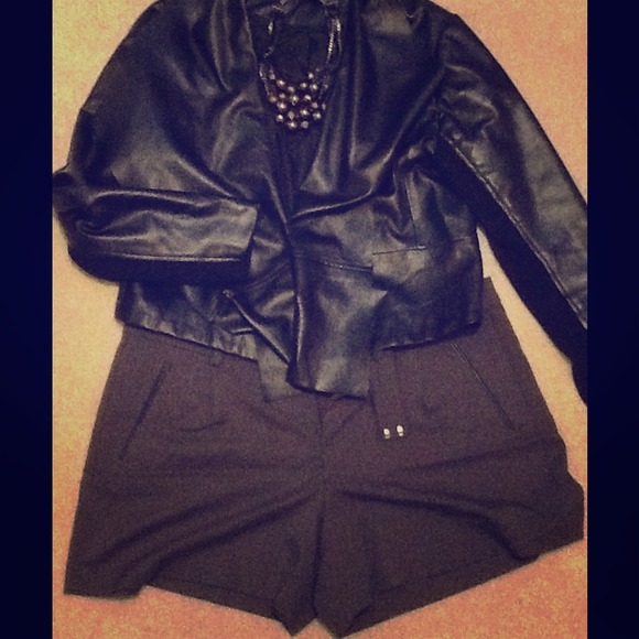 Versatile Leather Trim Shorts