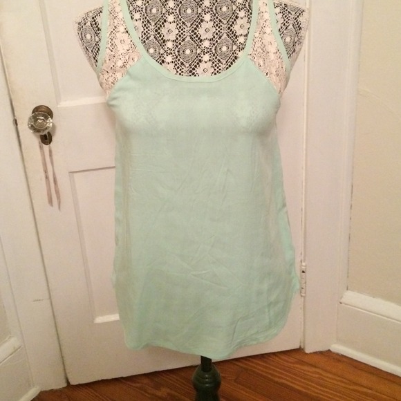 Target mint green lace tank top size SMALL NWOT