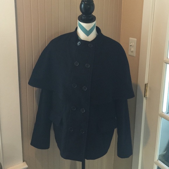 ODOPERATIVE Navy Double Breasted Coat