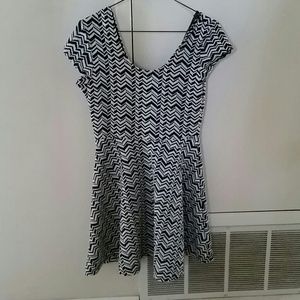 Black and white skater dress