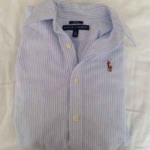 slim fit striped button down