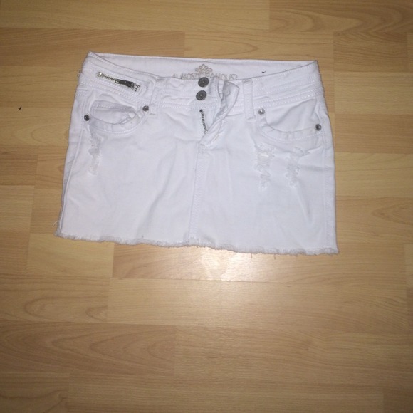 white mini skirt