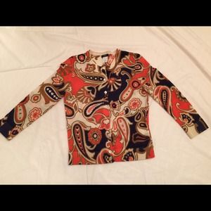 J.Crew paisley cardigan sweater
