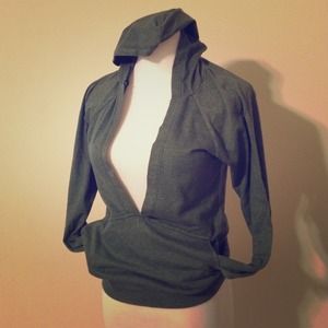 Long sleeve t shirt with hoodie and pocket