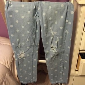 Polka Dot Stretchy Capri's