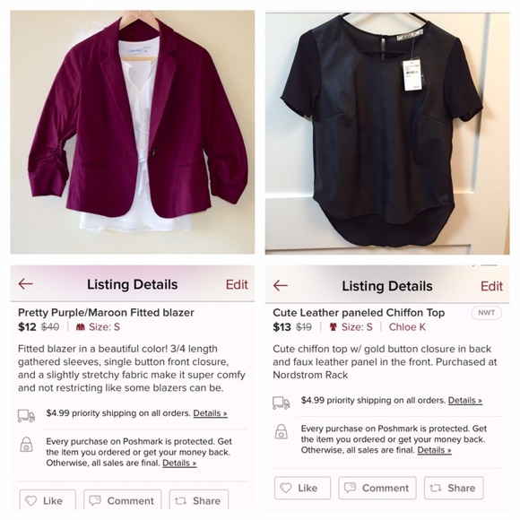 Blazer/Faux Leather Top Bundle
