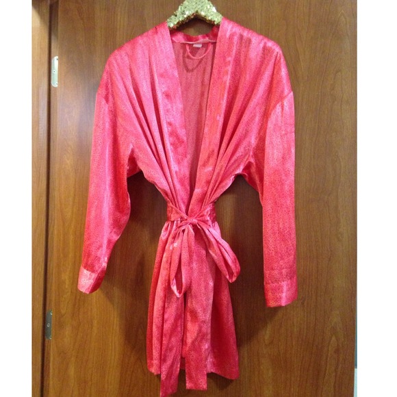 Victoria's Secret Pink Leopard Silk Robe