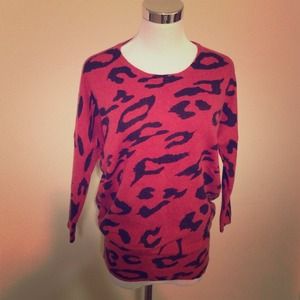 Forever 21 animal print red sweater