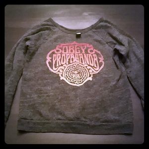 Obey Heather Grey Slouchy Sweatshirt