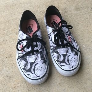 Digi Roses Authentic Vans (Women's 7)