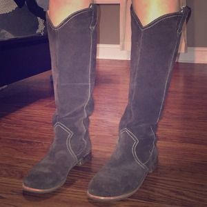 BROWN SUEDE KNEE HIGH BOOTS